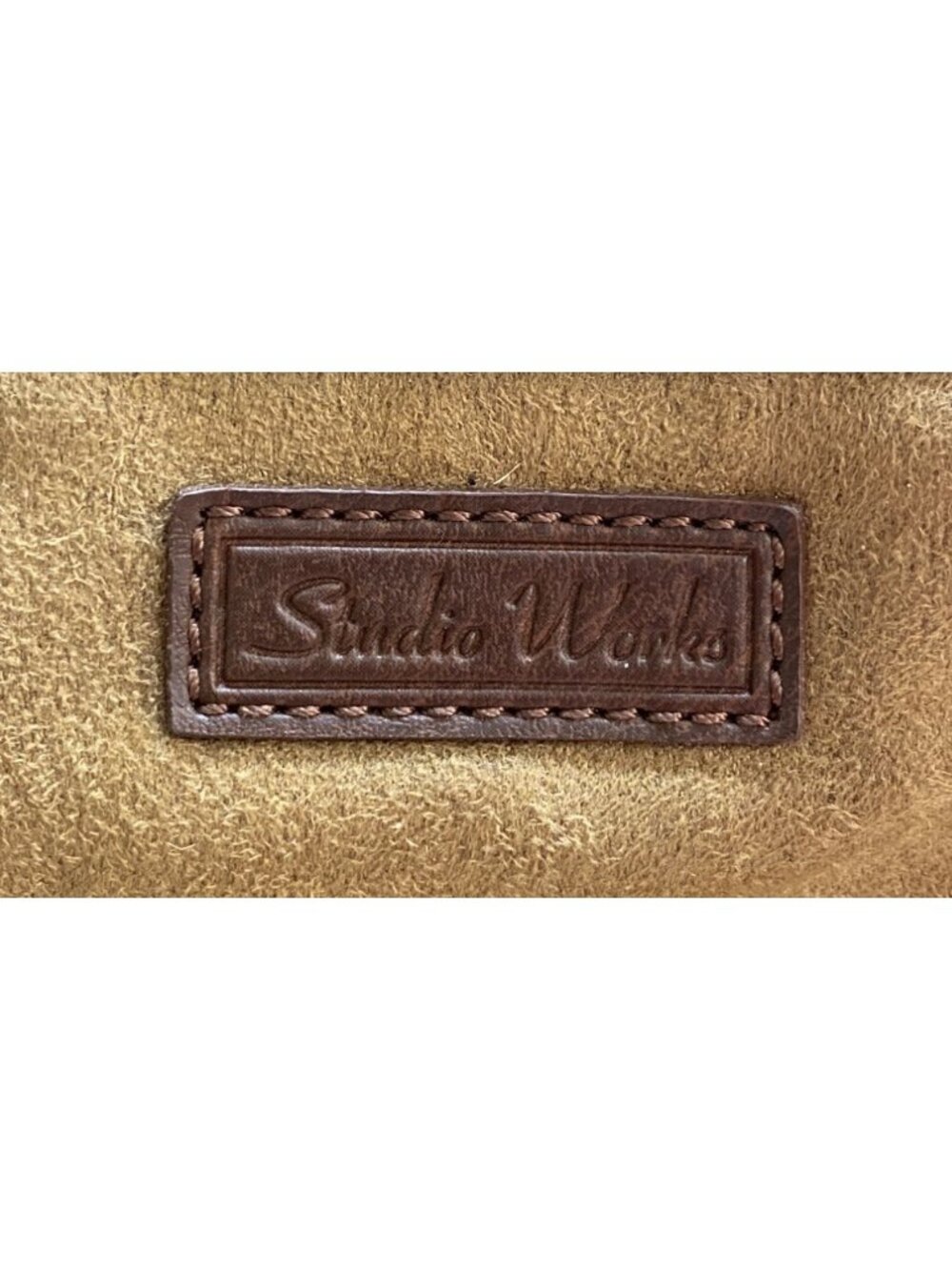 Studio Works Brown Faux Suede & Patchwork Shoulder Bag With Zipper Closure - Picture 3 of 6